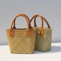Handmade Woven Rattan Tote Bag – 14.5cm