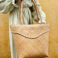 Handmade Woven Tote Bag – Large Natural Straw Bag
