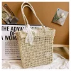 Handwoven Open Mesh Rattan Tote Bag