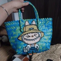 Handwoven Cartoon Tote Bag