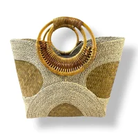 Handmade Woven Tote Bag with Round Handle