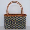 Handwoven Basket Bag with Geometric Pattern